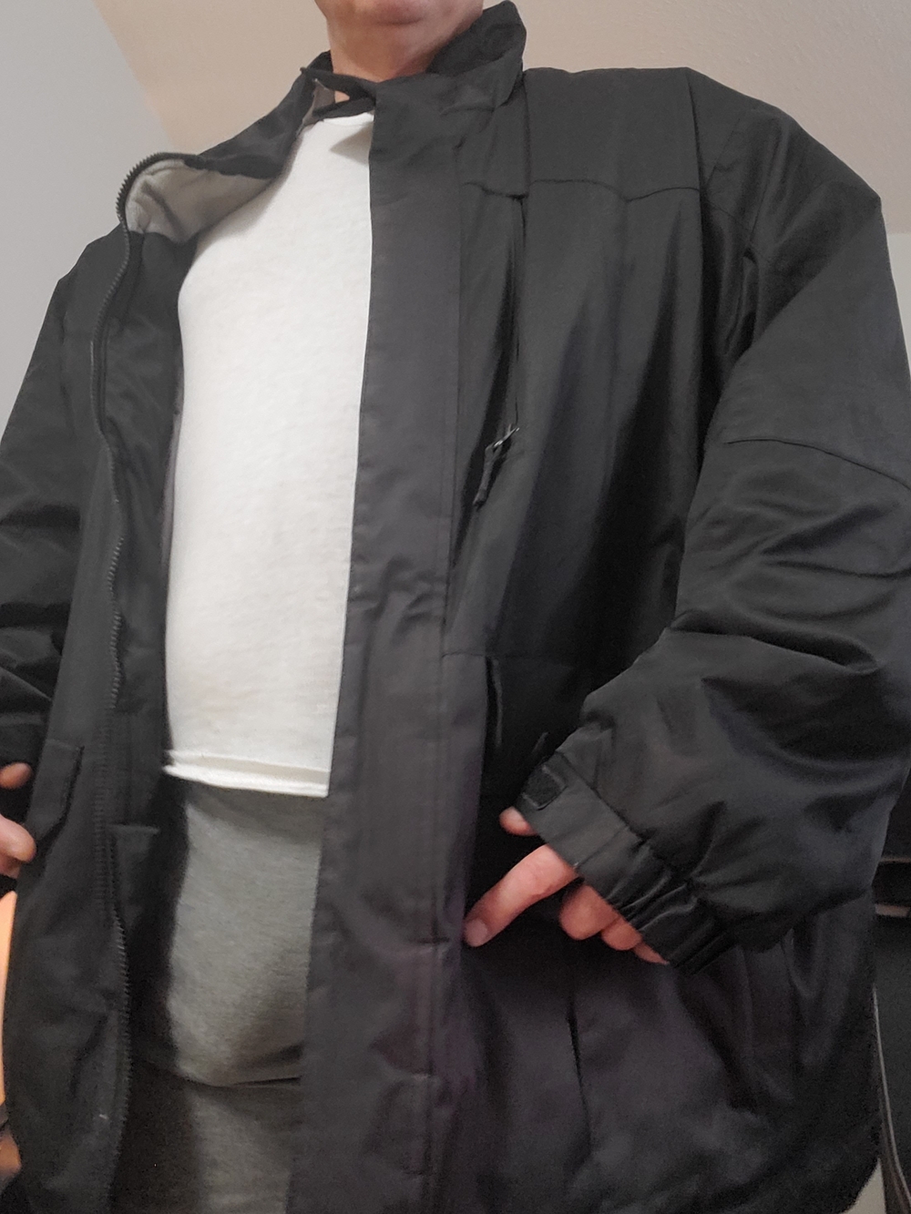 Athletic Works Black Men's Raincoat with High Collar